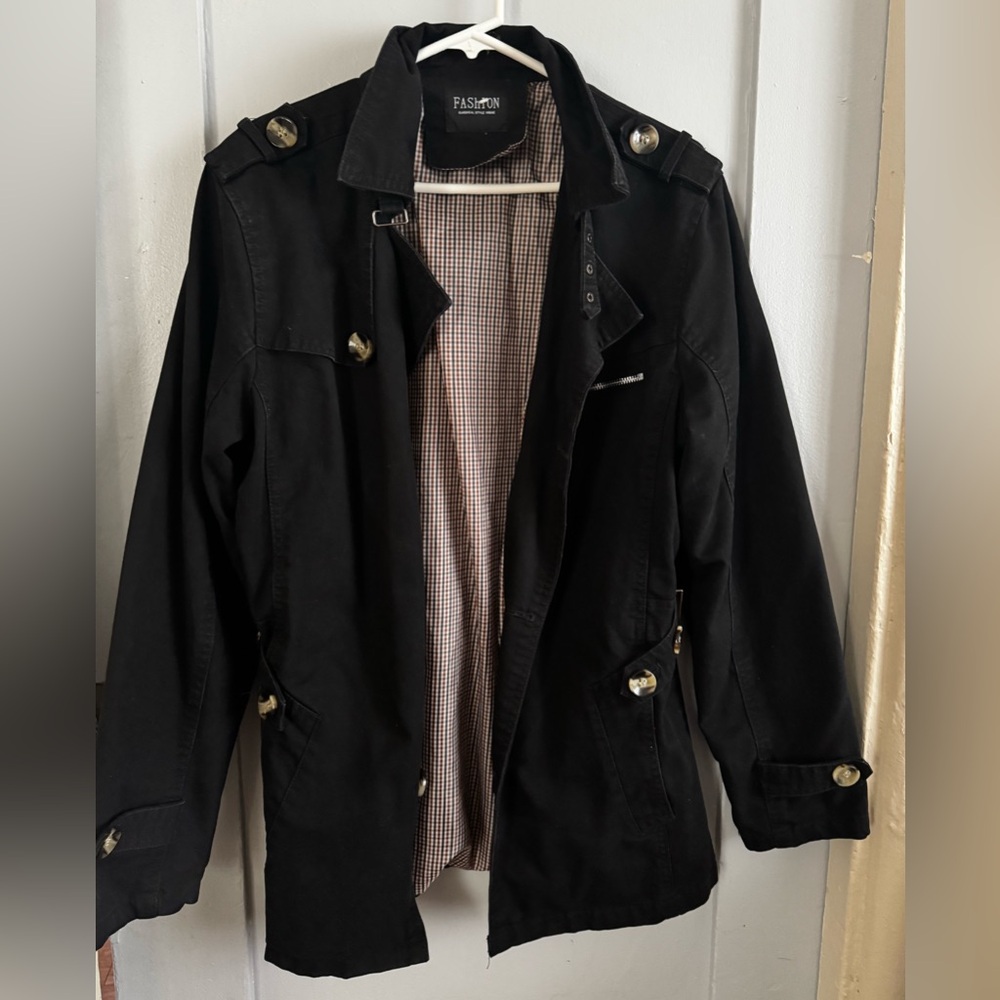 Vintage Black Fashion Jacket with Gold Accents